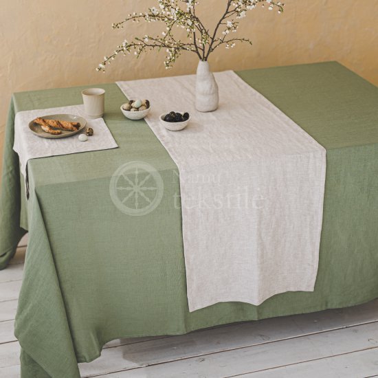 Stone Washed Linen Runner NATURAL